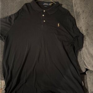 Ralph Lauren Men's Polo Shirt in Black with Gold Logo